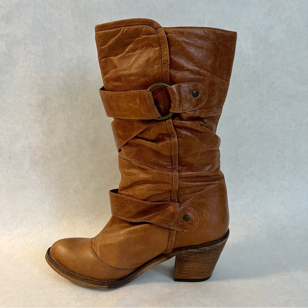 STEVE MADDEN Brown Leather Avensis Boots - Sz 7 - Picture 6 of 11